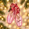 Picture of Personalized Ballet Shoes Christmas Ornament, Custom Name Ballerina Gift, Dance Recital Keepsake, Dancer Holiday Ornament, 2D Flat Keepsake