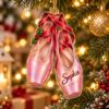 Picture of Personalized Ballet Shoes Christmas Ornament, Custom Name Ballerina Gift, Dance Recital Keepsake, Dancer Holiday Ornament, 2D Flat Keepsake