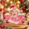 Picture of Personalized Baby Photo Christmas Ornament 2026, Custom Name First Christmas Keepsake, Reindeer Angel Christmas Bunny Snowman Ballerina Gift