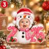 Picture of Personalized Baby Photo Christmas Ornament 2026, Custom Name First Christmas Keepsake, Reindeer Angel Christmas Bunny Snowman Ballerina Gift