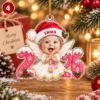 Picture of Personalized Baby Photo Christmas Ornament 2026, Custom Name First Christmas Keepsake, Reindeer Angel Christmas Bunny Snowman Ballerina Gift