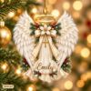 Picture of Personalized Angel Wings Christmas Ornament, Custom Name Christian Ornament, Guardian Angel Faith Gift, Religious Holiday 2D Flat Keepsake