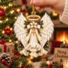 Picture of Personalized Angel Wings Christmas Ornament, Custom Name Christian Ornament, Guardian Angel Faith Gift, Religious Holiday 2D Flat Keepsake