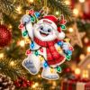 Picture of Personalized Yeti Christmas Ornament, Custom Name Abominable Snowman Ornament, Cute Winter Monster Gift, 2D Flat Christmas Holiday Keepsake