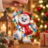 Picture of Personalized Yeti Christmas Ornament, Custom Name Abominable Snowman Ornament, Cute Winter Monster Gift, 2D Flat Christmas Holiday Keepsake
