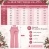Picture of Personalized Basketball Wide Leg Pants for Women, Custom Name and Number Bow Basketball Print, Brown Pink Game Day Outfit, Player Gift