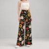 Picture of Personalized Gardening Wide Leg Pants, Custom Name Garden Print Pants, Sunflower and Tomato Outfit, Gift for Gardener Pant Mom Gift