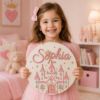Picture of Personalized Princess Castle Door Sign, Custom Wooden Name Sign for Girls Room, Fairy Tale Nursery Wall Decor, Kids Bedroom Hanging Birthday