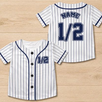 Picture of Personalized Kids Baseball Jersey, Custom Baseball Jersey, First Birthday Baseball Jersey, Toddler Baseball Jersey, Baseball First Birthday