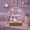 Picture of Personalized Ocean Animal Night Light For Girl, Custom Name LED Acrylic Lamp, Whale Turtle Jellyfish Nursery Decor, Color Changing Kids Lamp