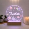 Picture of Personalized Ocean Animal Night Light For Girl, Custom Name LED Acrylic Lamp, Whale Turtle Jellyfish Nursery Decor, Color Changing Kids Lamp