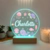 Picture of Personalized Ocean Animal Night Light For Girl, Custom Name LED Acrylic Lamp, Whale Turtle Jellyfish Nursery Decor, Color Changing Kids Lamp