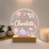 Picture of Personalized Ocean Animal Night Light For Girl, Custom Name LED Acrylic Lamp, Whale Turtle Jellyfish Nursery Decor, Color Changing Kids Lamp
