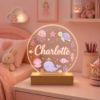 Picture of Personalized Ocean Animal Night Light For Girl, Custom Name LED Acrylic Lamp, Whale Turtle Jellyfish Nursery Decor, Color Changing Kids Lamp