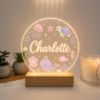 Picture of Personalized Ocean Animal Night Light For Girl, Custom Name LED Acrylic Lamp, Whale Turtle Jellyfish Nursery Decor, Color Changing Kids Lamp