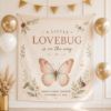 Picture of Little Lovebug Baby Shower Banner, Personalized Baby Shower Backdrop,Cute Lovebug Theme, Baby Sprinkle Decor, Custom Baby Name Sign Tapestry