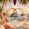 Picture of Personalized Honeymoon Cruise Ornament, Custom Newlywed Christmas Keepsake, Wedding Rings Cruise Gift, Couple Vacation Ornament, Beach Decor