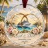 Picture of Personalized Honeymoon Cruise Ornament, Custom Newlywed Christmas Keepsake, Wedding Rings Cruise Gift, Couple Vacation Ornament, Beach Decor