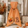 Picture of Personalized Fall Sash, Embroidered Candy Corn Monogram Sash, Orange Gingham Autumn Sash, Halloween Spooky Gift, Halloween Fall Accessory