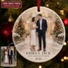 Picture of Personalized Couple Photo Christmas Ornament, First Christmas Married Gift, 2 Layer Ceramic Acrylic Keepsake, Wedding Newlywed Ornament 2026
