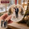 Picture of Personalized Couple Photo Christmas Ornament, First Christmas Married Gift, 2 Layer Ceramic Acrylic Keepsake, Wedding Newlywed Ornament 2026
