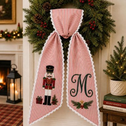 Picture of Personalized Christmas Sash, Embroidered Nutcracker Sash, Custom Monogram Holiday Sash, Christmas Accessory, Personalized Christmas Gift