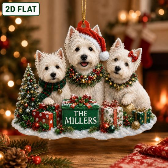 Picture of Personalized West Highland Terrier Christmas Ornament, Custom Westie Dog Family Ornament, Pet Lover Gift, Dog Mom Keepsake, Holiday Decor