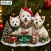 Picture of Personalized West Highland Terrier Christmas Ornament, Custom Westie Dog Family Ornament, Pet Lover Gift, Dog Mom Keepsake, Holiday Decor