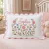 Picture of Personalized Wildflower Name Pillow, Custom Scalloped Floral Cushion, Cottagecore Throw Pillow, Nursery Decor, Baby Girl Keepsake Gift