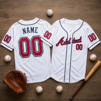 Picture of Personalized Team Name And Number Baseball Jersey, Custom Baseball Jersey Shirt, Family Baseball Jersey Uniform For Sport Fan Team Shirt