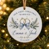 Picture of Personalized First Christmas Married Ceramic Ornament, Custom Names Wedding Date, Newlywed Couple Keepsake, Wedding Christmas Gift 2026