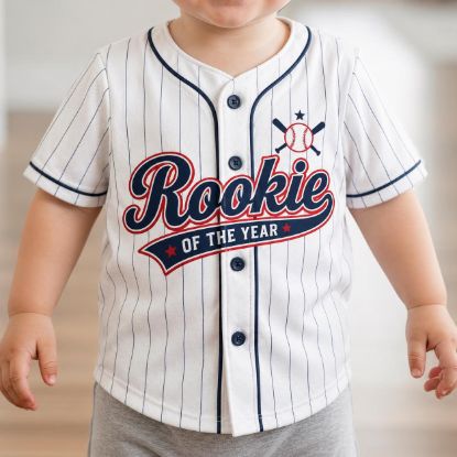 Picture of Rookie of The Birthday Jersey Shirt, Rookie Baseball Birthday Jersey Rookie Family Jersey, First Birthday Boy Shirt, Mom Baseball Jersey