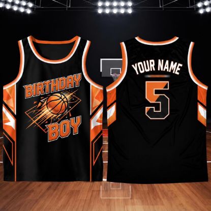 Picture of Personalized Kids Basketball Tank Top Jersey, Birthday Boy Basketball Jersey, Custom Basketball Jersey, Toddler Basketball Tank Top Jersey