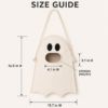Picture of Personalized Trick or Treat Bag for Kids, Custom Name Ghost Halloween Candy Bag, Halloween Tote, Reusable Toddler Treat Sack Halloween Bag