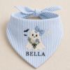 Picture of Personalized Halloween Dog Bandana, Embroidered Girl Ghost Pet Scarf, Custom Pet Name Bandana, Floral Spooky Puppy Gift for Fall Parties Fun