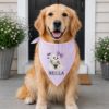 Picture of Personalized Halloween Dog Bandana, Embroidered Girl Ghost Pet Scarf, Custom Pet Name Bandana, Floral Spooky Puppy Gift for Fall Parties Fun