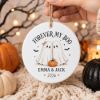 Picture of Personalized Forever My Boo Ceramic Ornament 2026, Ghost Couple Halloween Ornament, Custom Names, Spooky Couple Gift, Halloween Keepsake