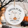 Picture of Personalized Forever My Boo Ceramic Ornament 2026, Ghost Couple Halloween Ornament, Custom Names, Spooky Couple Gift, Halloween Keepsake
