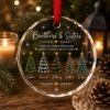 Picture of Personalized Brothers and Sisters Ornament, Custom Sibling Christmas Ornament, Family Tree Glass Ornament, Brother Sister Christmas Gift