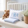 Picture of Personalized Embroidered Monogram Pillow, Custom Initial Scalloped Cushion, Nursery Decor, Dorm Room Pillow, Baby Shower Gift