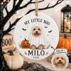 Picture of Personalized Dog Halloween Ceramic Ornament, Custom Pet Portrait, My Little Boo Ghost Dog, Pet Lover Gift, Spooky Season Keepsake Decor 2026
