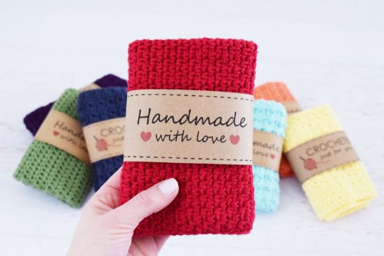 Picture of Classic Crochet Dishcloths - CROCHET PATTERN - 6 different crochet patterns with printable lables and gift tags, beginner pattern