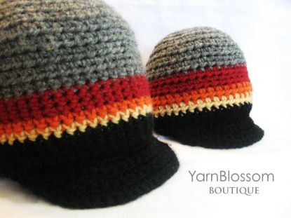 Picture of CROCHET PATTERN Boy Visor Hat (5 sizes included from newborn-adult) Instant Download