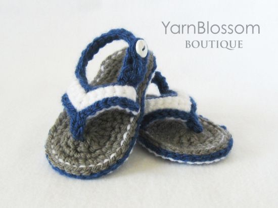 Picture of Baby CROCHET PATTERN - Baby Flip Flops - Instant Download, PDF pattern, baby sandals, baby shoes, crochet sandals