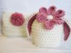 Picture of CROCHET PATTERN - Bunny Ear Beanie & Diaper Cover - rabbit hat photo prop Easter sizes newborn to 6 months PDF Pattern