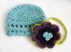 Picture of CROCHET PATTERN - Blueberry Muffin Beanie / Headband & Leg Warmers - crochet hat pattern baby photo prop flower headband PDF pattern