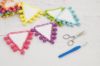 Picture of CROCHET PATTERN - Crochet Bunting - instructions to make a rainbow crochet bunting with pom-pom trim, handmade decor, crochet decorations