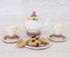 Picture of Amigurumi Crochet PATTERN - Mrs. Potts Tea and Cookies - tea set pretend play crochet food toy cookies amigurumi tea pot PDF pattern