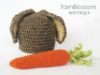 Picture of CROCHET PATTERN - Bunny Ear Beanie and Carrot Pattern - amigurumi bunny rabbit Easter baby photo prop photography prop PDF pattern