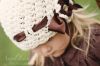 Picture of Hat Crochet PATTERN - Cluster Stitch Hat - 5 sizes included, PDF instant download winter hat girl beanie toddler crochet flower